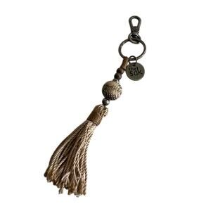 The Sak Y2K Beaded Tassel Keychain Boho Charm Bag Accessory Bohemian Style